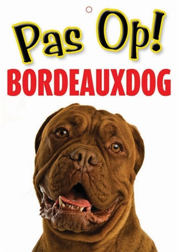 Merkloos Waakbord Nederlands Kunststof Bordeaux Dog 21X15 CM