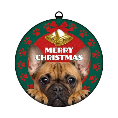 Plenty Gifts Kerstbal Tin Franse Bulldog Merry Christmas
