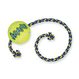 Kong Air Squeaker Ball Met Touw Geel/Blauw 52X6,5X6,5 CM